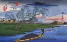Wooden Jigsaw Puzzles For Adults Poling Past Willows by Utagawa Ando Hiroshige