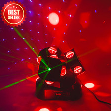 Moving Head DJ Light DMX 512 Strobe LED Sound Activated Party RGBW Beam Stage US
