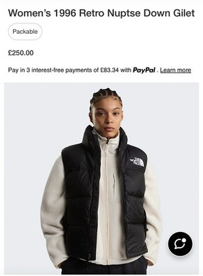 Women s 1996 Retro Nuptse Down Gilet S genuine