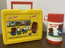 RARE vintage National Child Safety Council Lunchbox & Thermos Deka Plastics 1985