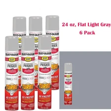 393379-6PK Stops Rust Turbo Automotive Primer Spray 24 oz Flat Light Gray 6 Pack
