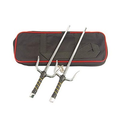 Superdo Octagon Metal Martial Arts Sai Multi Size（Black and 15''&Case, Silver 
