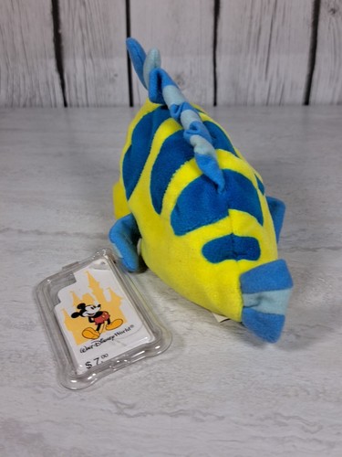 Disney FLOUNDER plush Mini Bean Bag Little Mermaid beanie toy Yellow Blue - Picture 3 of 6