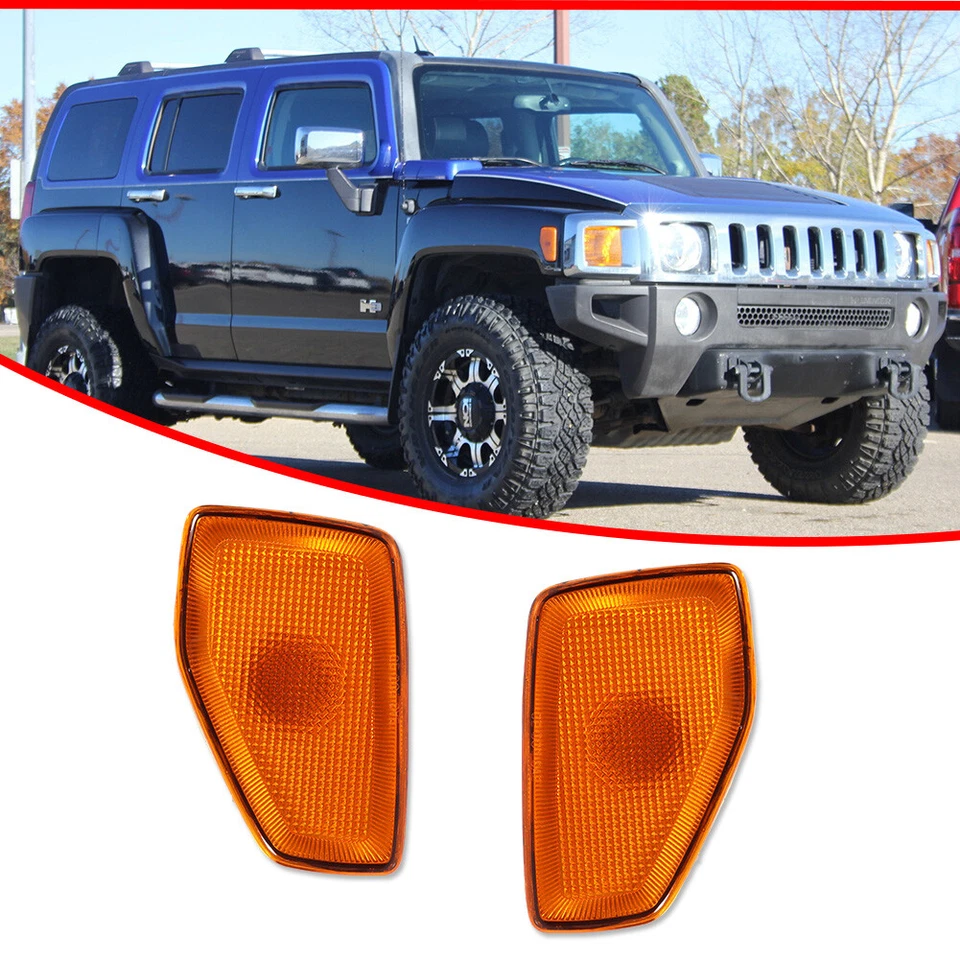 Para 05/06-10 Hummer H3/09-10 H3T Lente Ámbar Guardabarros Delantero Luces Marcadoras Laterales 2 PIEZAS Foto 2 de 4