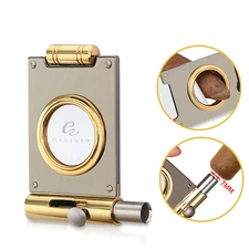 Galiner Stainless Steel Guillotine Cigar Cutter Puncher Sharp Scissors Gift Box