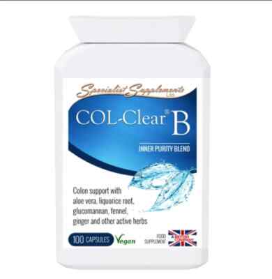 COL-Clear B (v2) interne Reinigungsunterstützung UK kostenlose Lieferung 100 Kapseln