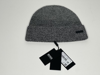 New BOSS Hugo Boss Ribbed Beanie Hat in 