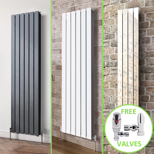 Vertical Flat Panel Designer Radiator Single Double Panel Rads + Free Valves