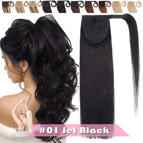 Clip In 100% HumanHair Extensions Wrap Around Ponytail Remy Drawstring Pony Tail - Picture 19 of 80