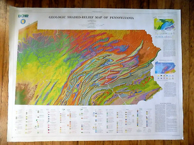 GEOLOGIC SHADED RELIEF MAP OF PENNSYLVANIA  , NEW
