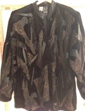 Vintage Semiramis Women's 40 Leather And Velvet Jacket
