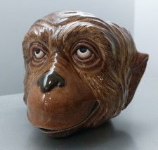 Affenkopf Keramik Übertopf Topf realistische Details glasiertAffenkopf