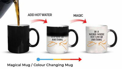 In a World Be Kind Magic Tasse Geschenk Farbwechsel Keramik Kaffeebecher 