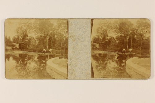Photo Ancienne – Groupe D'hommes à Vélo – Format Stéréo – Tirage Original C.1900