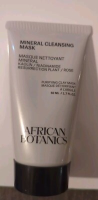 African Botanics Mineral Cleansing Mask 50 ML SEALED Kaolin Niacinamide/Rose