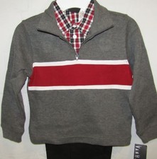 NEW VAN HEUSEN BOYS 3-PIECE SET WITH CHARCOAL GREY SWEATSHIRT SIZE 4 5 6