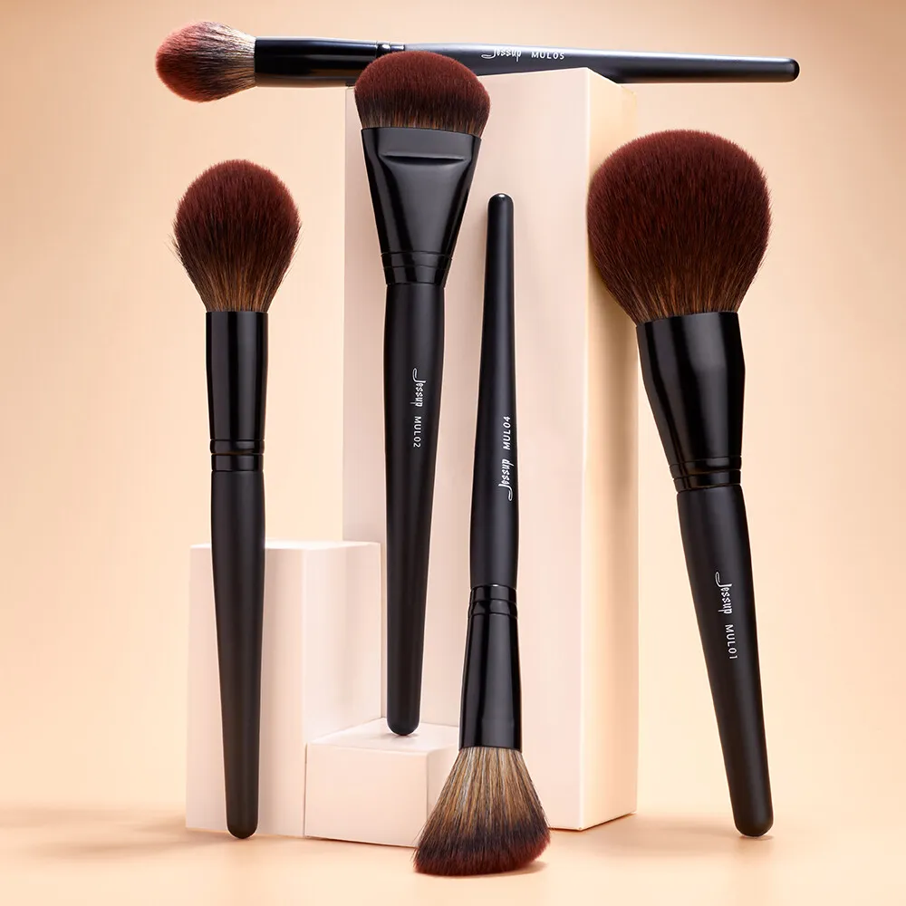 Jessup Makeup Brush Set 5Pcs Face Shape Powder Foundation Blush Brushes Kit