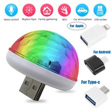Mini USB LED Farbe Disco Magic Ball Beleuchtung Musik Party Club DJ Ktv +Adapter