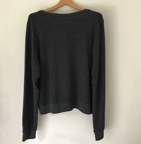 Felpa Wildfox Happy Days Ahead collo barca maniche lunghe nera XL leggera - Foto 4 di 7