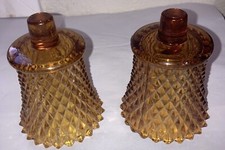 Vintage Homco Made in USA Cut Crystal Round Votive Candle Holders (2)
