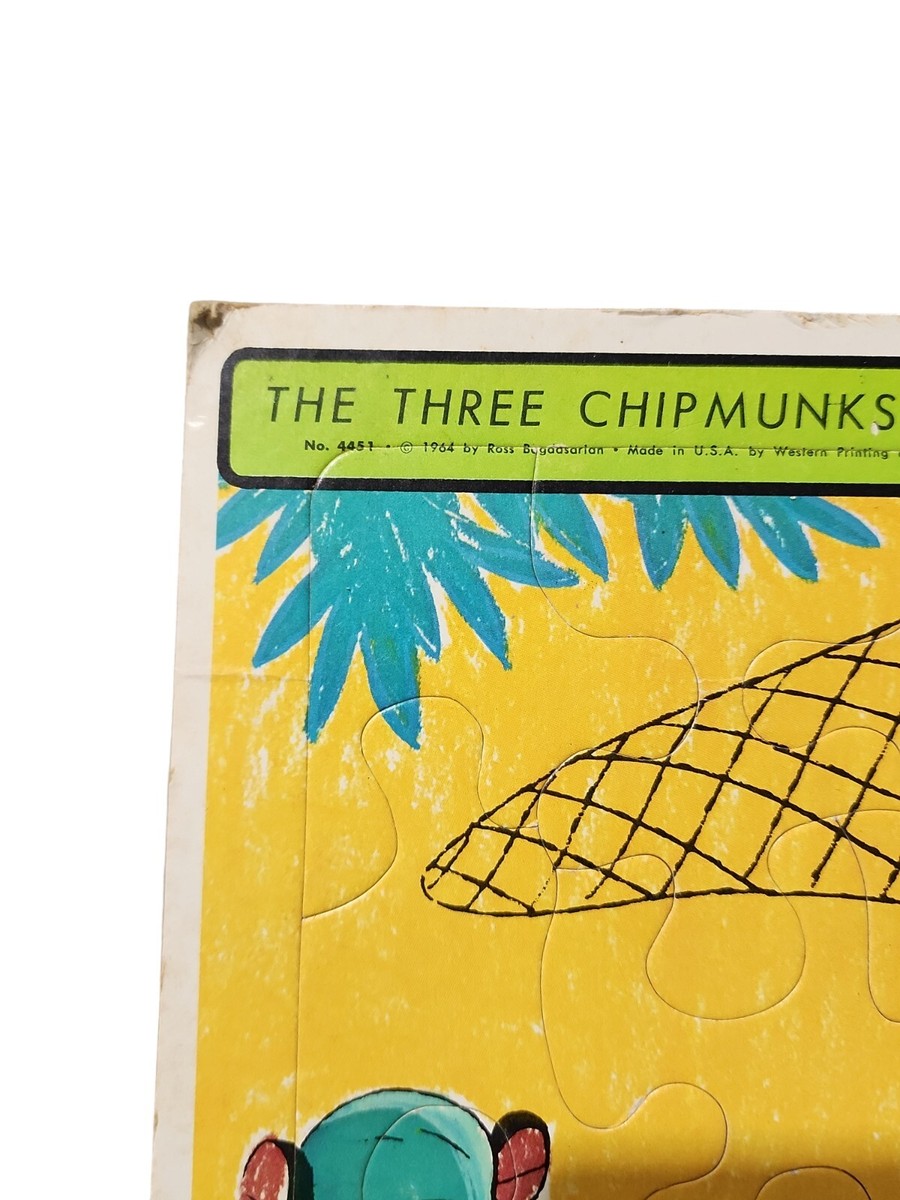 RARE Vintage 1964 Ross Bagdasarian The Three Chipmunks Tray Puzzle