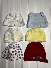 Newborn Baby Infant Kid Beanie Hat Lot Cap 0-6 Month Bundle GA 2