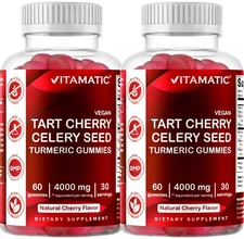 2 Pack Vitamatic Tart Cherry with Celery Seed Gummies - 4000mg Serving 120ct