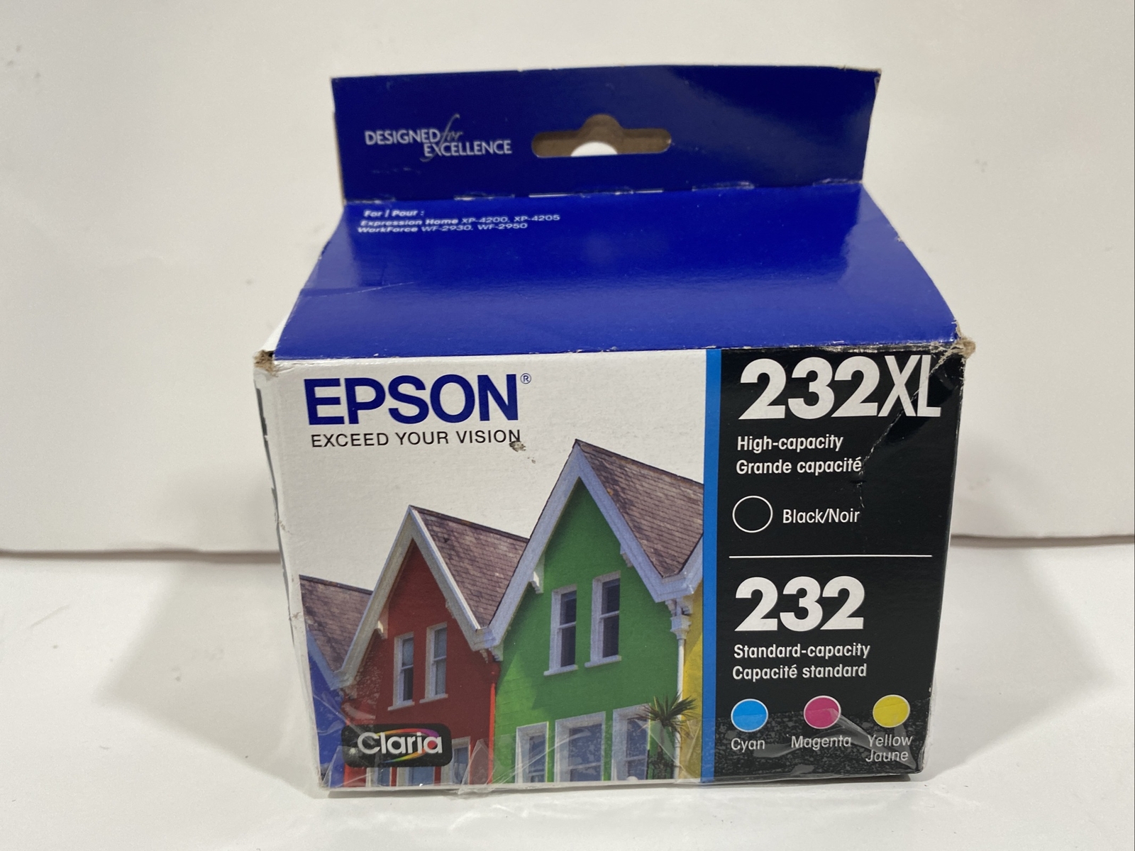 Genuine Epson 232XL Black & 232 Color Ink Cartridges 4 Pack Exp Date 7/