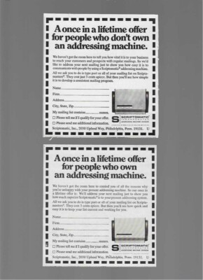 1969 Scriptomatic Inc. Addressing Machines Vintage Print Advertisements