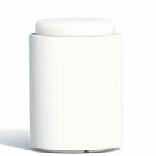 Pouf contenitori cuscino in ecopelle grigio Sgabello rotondo contenitore bianco