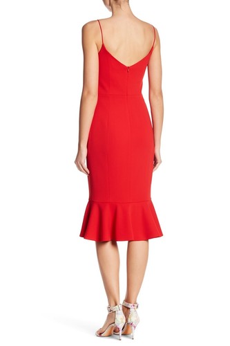 Issue New York Solid Peplum Hem Dress, Split V-neck, Sleeveless, Small, $589 NWT - Picture 2 of 2