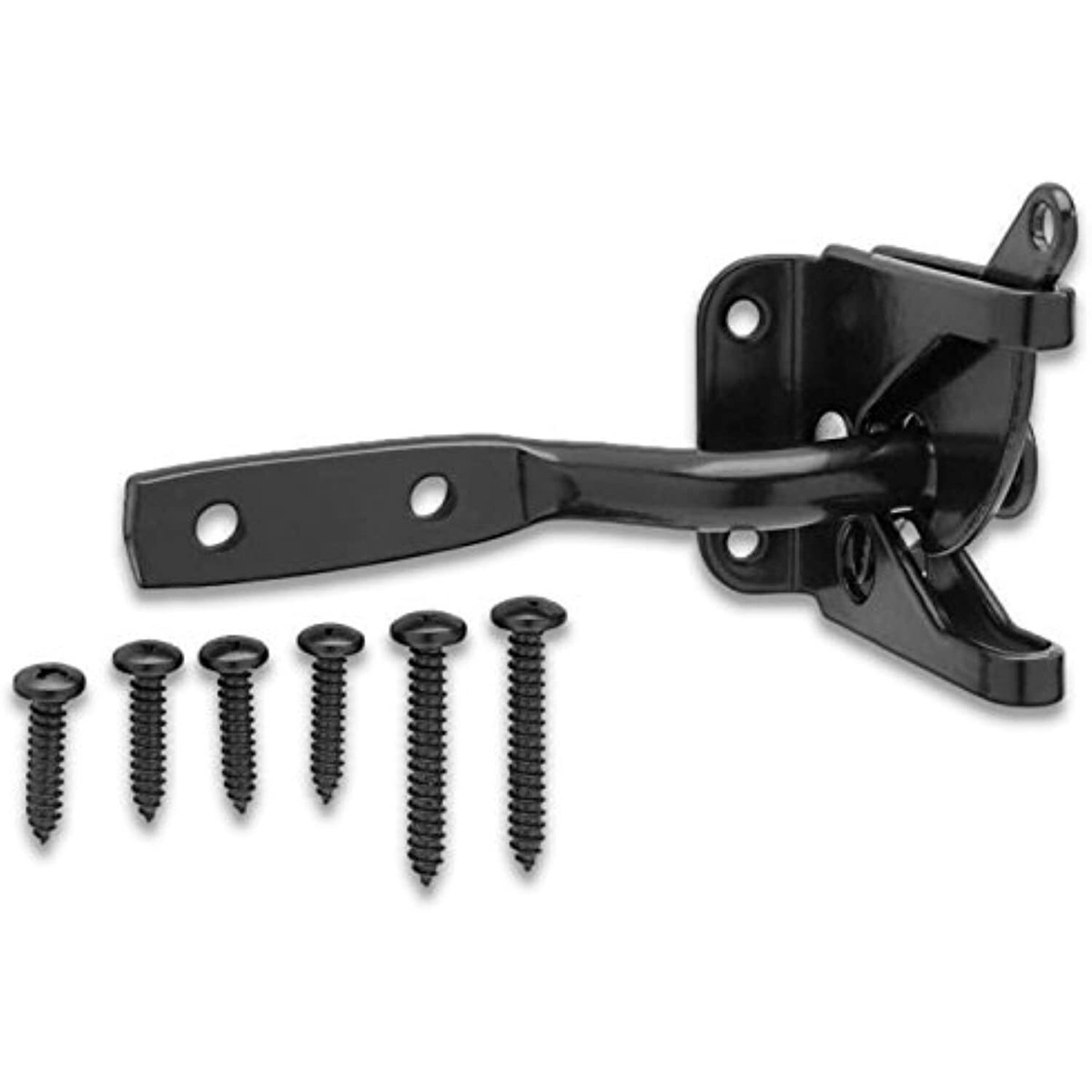 Garden Fence Gravity Steel Latch, Black Automatic Gate Latch, Self-Locking Gate Latch Suitable For Fence And Gate,145mm | UK