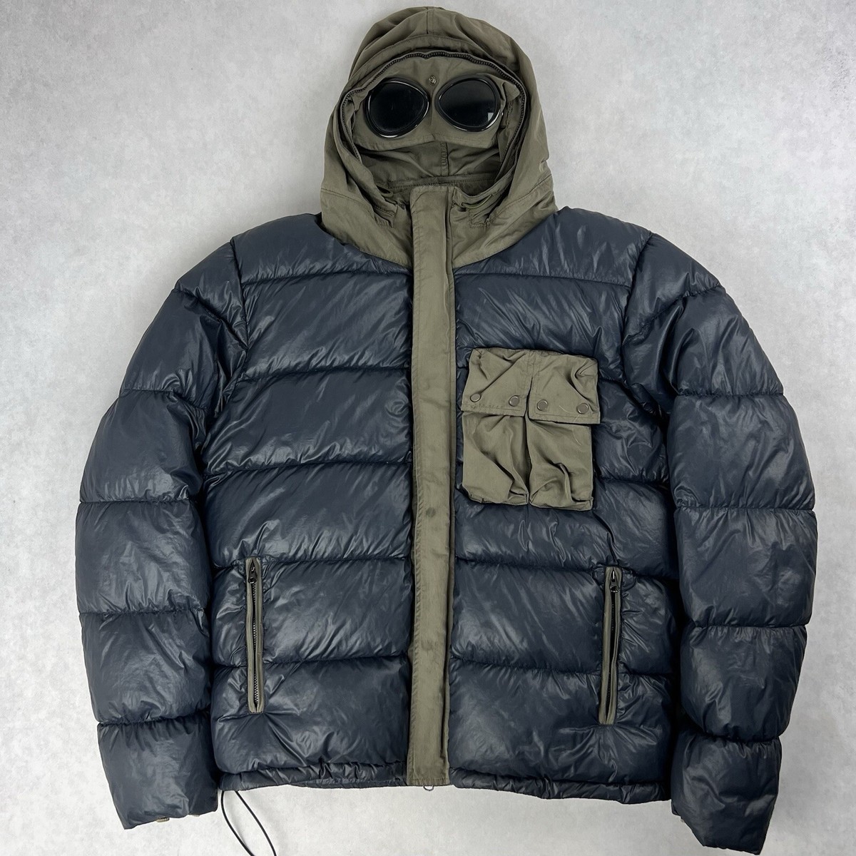 CP Company D D Shell Down Puffer Goggle Jacket Navy Coat Medium