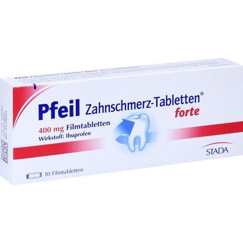 3x PFEIL Zahnschmerz-Tabletten forte mit 400mg Ibuprofen 10 Filmtabletten 410554