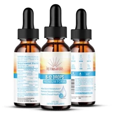 B-12 Vitamin Drops Supports Healthy Skin and Improve Health - 2 fl oz, Pack of 3