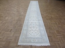 2'5 x 15'4 Runner Hand Knotted Ivory Modern Oushak Oriental Rug G15847
