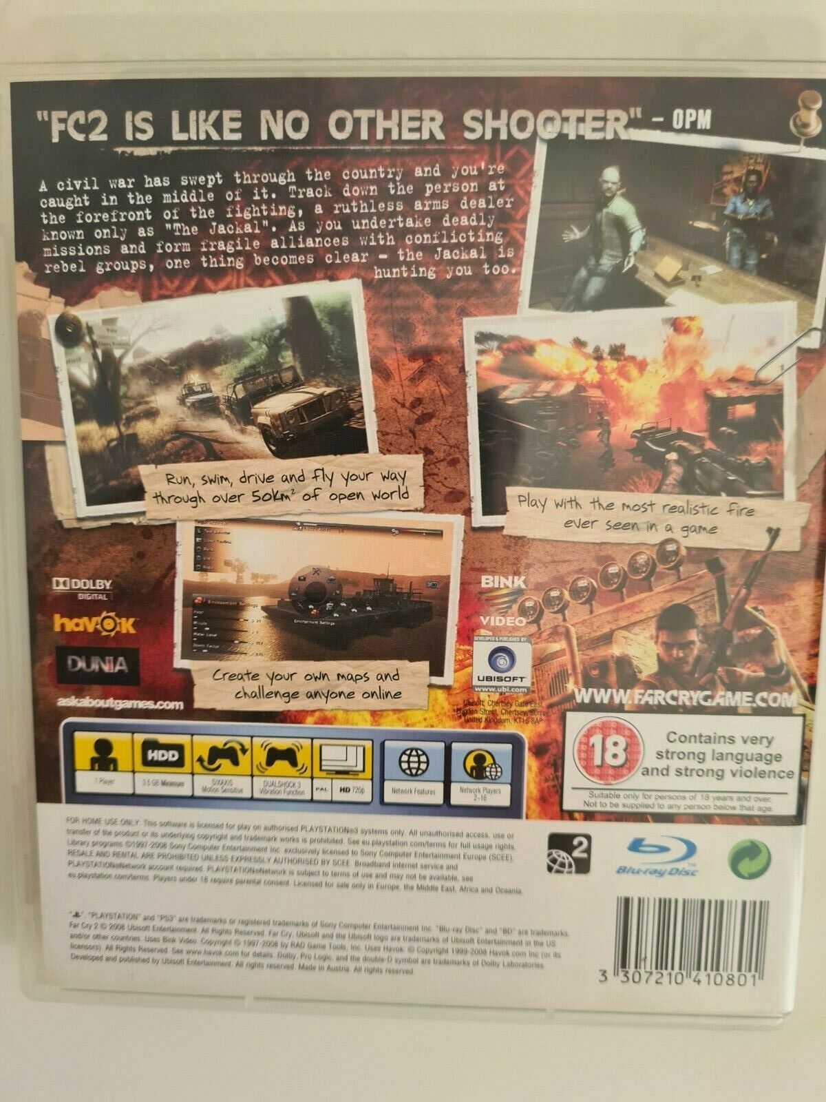 FAR CRY 2 SONY GIOCO USATO PS3 VERSIONE ITALIANA UBISOFT BLES-00324 ML3  67852