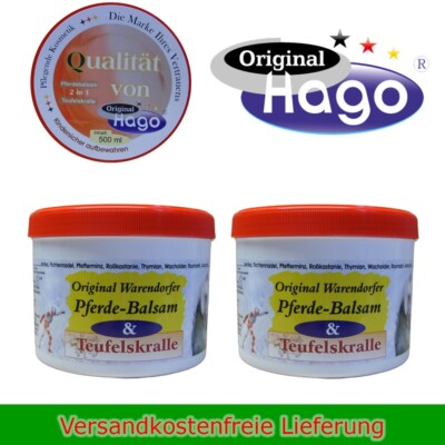 Hago Original Warendorfer Pferdebalsam 2x500ml Teufelskralle Rosskastanie Balsam