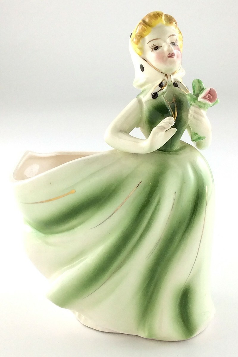 Vintage 1960s Japanese Giftware Woman Girl Figurine Planter