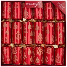 Robin Reed 12" Christmas Crackers, Tree Flakes Design - Box of 6 (62207)