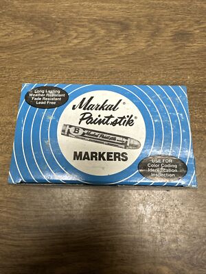 Markal Paintstik,80220-B,Black Solid Marking Crayon Box of 12