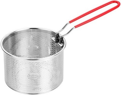6.22 inch deep fryer basket, fry baskets with handle, heat resistant round de...