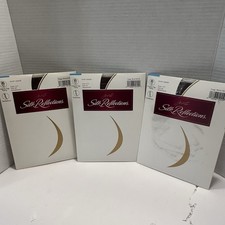 Vtg Hanes Pantyhose Silk Reflections Silky Sheer Gentlebrown Sz EF 717 Lot Of 3