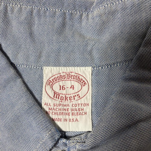 Vintage Brooks Brothers Makers Blue Oxford Shirt Long Sleeve 16 - 4 Made in USA - Picture 4 of 6