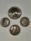 1960 Washington Quarter, 1952, 54d Roosevelt Dimes, & 1925 Lincoln Penny- Nice