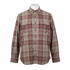Polo Ralph Lauren Plaid Button Down Shirt Red Tan Classic Fit Mens Size Large