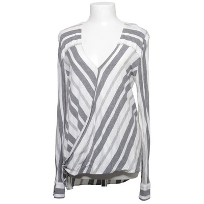 Derek Lam 10 Crosby, Bluse, Größe: M, Grau/Weiß, Baumwolle/Modal, Zebra #TlQ