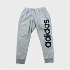 Adidas Sweatpants Mens Large Gray Essentials Spell Out Taper Leg Athletic Jogger