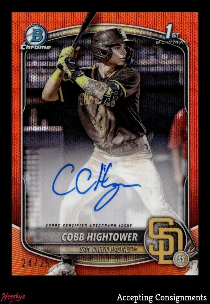 2025 Bowman Chrome Orange Wave Refractors Cobb Hightower 1st Rookie AUTO 24/25