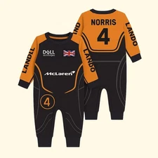 F1 McLaren team lando Norris baby romper suit, F1 birthday gift, baby suit
